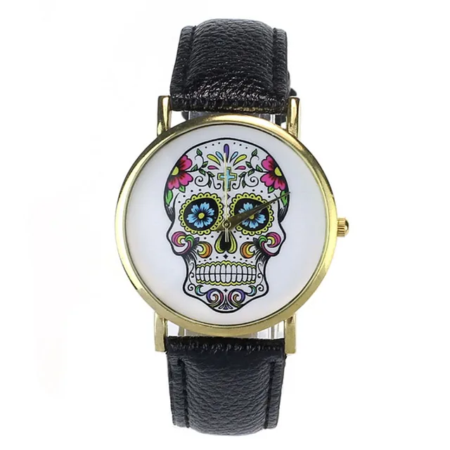 NEW Fabulous Women Men Punk Skull Analog Watch Leather Band Quartz Wrist Watch r NEW Fabulous Women Men Punk Skull Analog Watch Leather Band Quartz Wrist Watch r