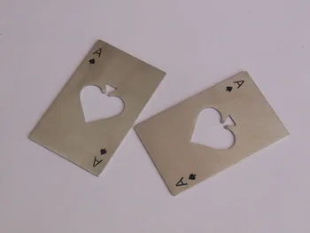

New Arrive Stylish Poker Playing Card Ace of Spades Bar Tool Soda Beer Bottle Cap Opener Gift 50pcs Free DHL/Fedex