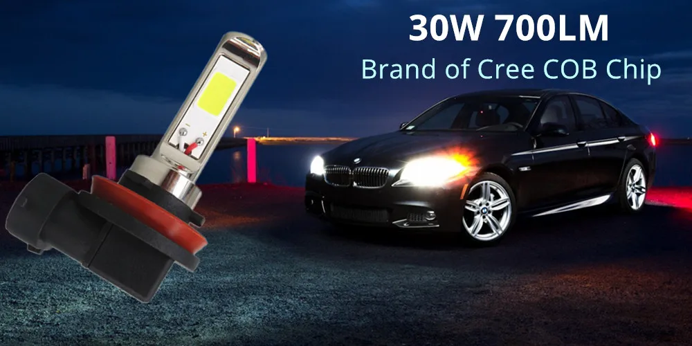 WLJH 2x30 Вт COB Led H8 Автомобильная противотуманная фара, светильник для Chevrolet Cruze Captiva Sport Camaro Sonic Spark 2013