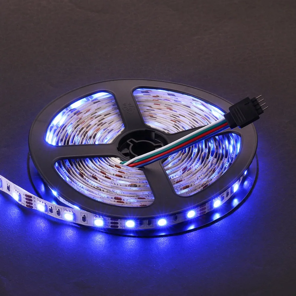 Светодиодная лента RGB Водонепроницаемый 5 м DC12V 60leds/M SMD5050 свет одного Цвет гибкие ленты Светодиодные Клейкие ленты лента светодиодная