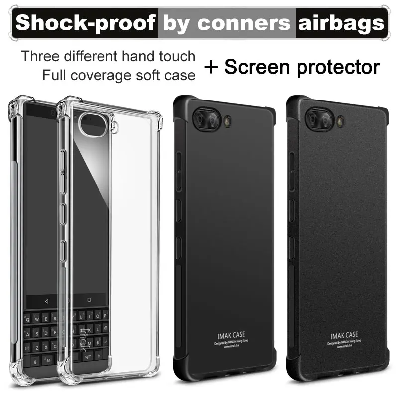 

IMAK Airbag Surrounded Protection Shockproof Editon Case for Blackberry Key2 Key 2 Le Clear Soft TPU Case Cover for Key Two Le