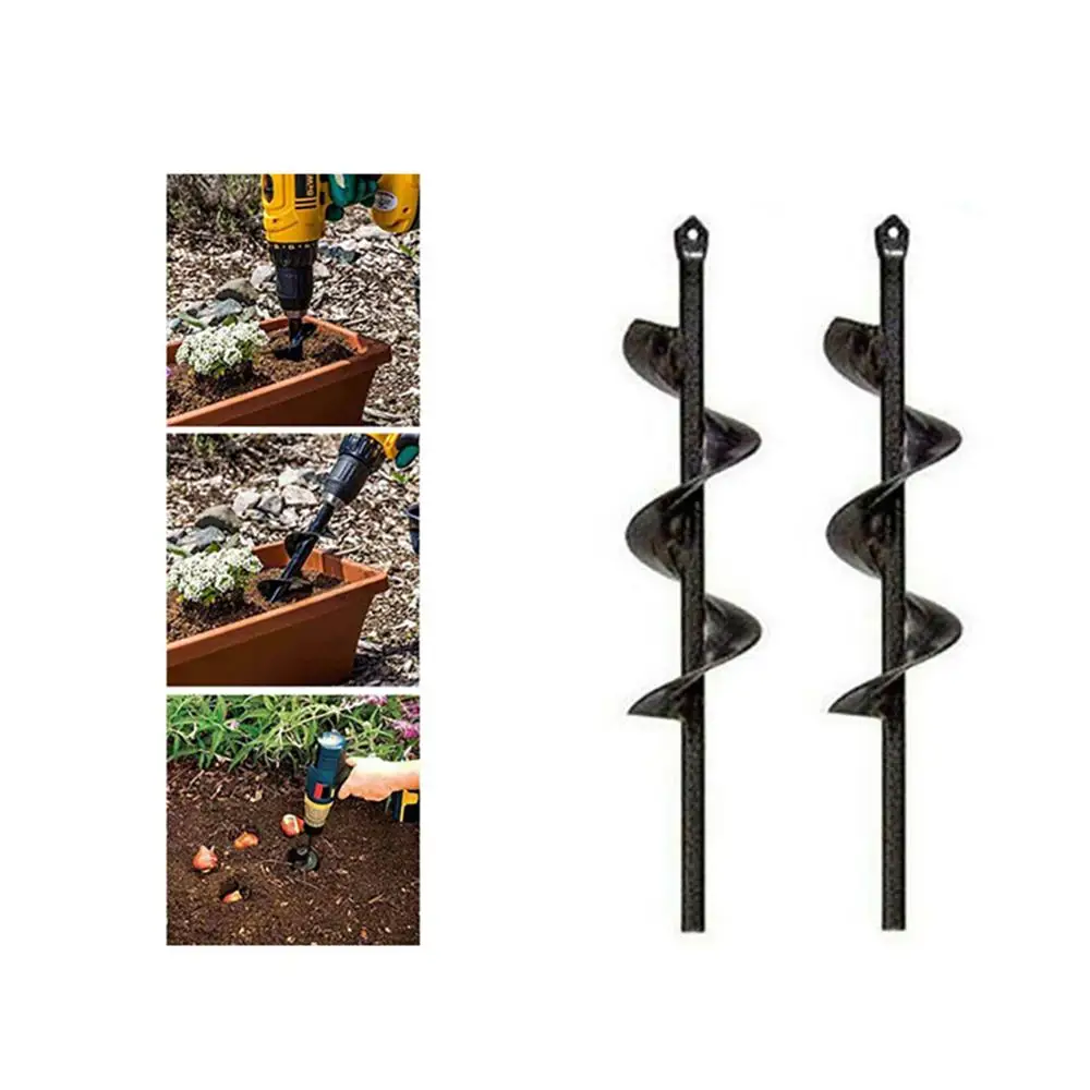 

Garden Planter Spiral Drill Bit Loose Soil Post Hole Digger Auger Bulb Auger Drill Planting Yard Gardening Bedding Digger Tool