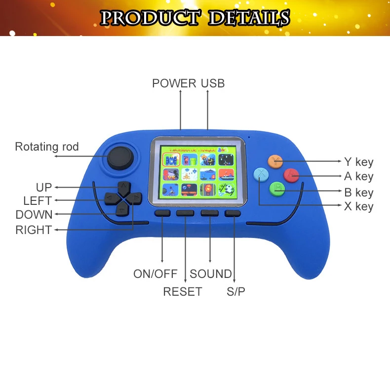 New Hot Childhood Classic Game With 788 Games 2.5 Inch Hd Screen 16-Bit Pvp Portable Handheld Game Console