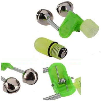 

6x Fish Fishing Rod Tip Strike Bite Alert Alarm Two Bells Clip Night Led Light