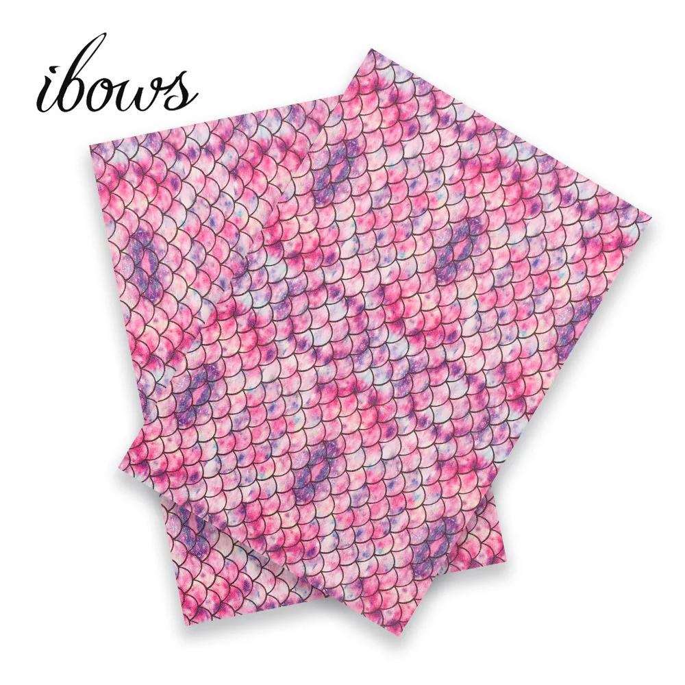 

22CM*30CM Synthetic Leather Fabric Mermaid Printed Pu Faux Fabric For DIY Bag Shoes Hair Bow Material Handmade Crafts Decoration