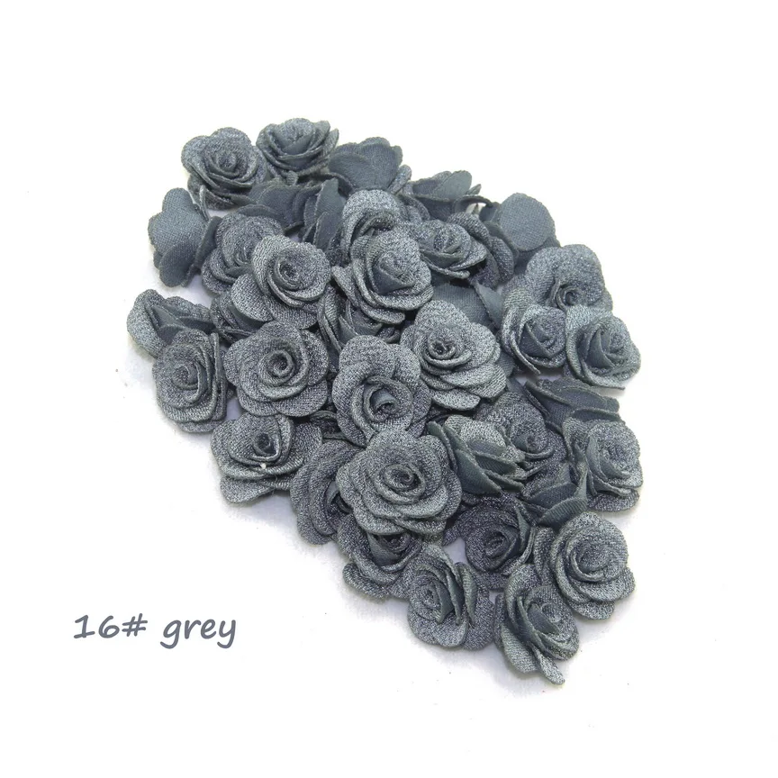24 шт./пакет искусственная Камелия цветок 2,5 см Шифоновый Цветок для волос DIY принадлежности Свадебный букет домашнее украшение - Цвет: 16 grey