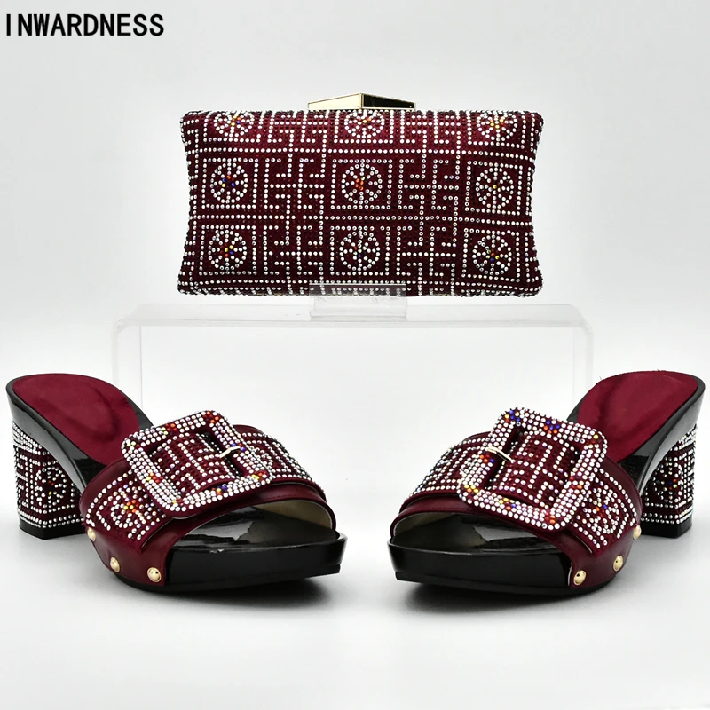 Et argent or Les Le Pour Femmes jaune Royal Ciel Sur Dernières wine Fashionnigerian Italien pu Avec Glissement Mariage Noir Pompes De Design bleu orange Ensemble Sac Chaussures w8gqRAI