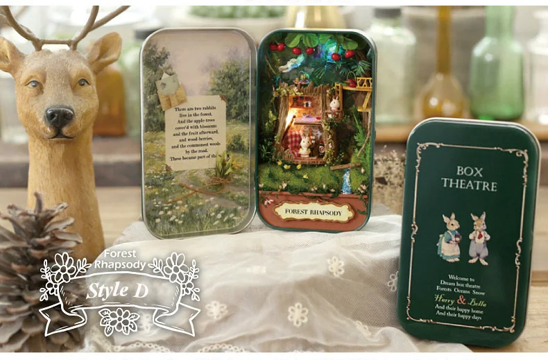 Box Theatre Forest rhapsody Doll House 3D Mini DIY Miniature Wooden Puzzle Dollhouse Furniture Decoration Toy for Birthday Gift  (3)
