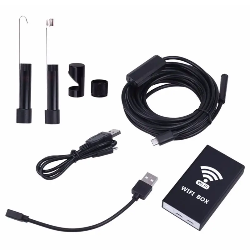 

F140 5.5mm WIFI Endoscope Hard Cable With Adjustable Light Button Black Waterproof Oral Endocope Camera Hot