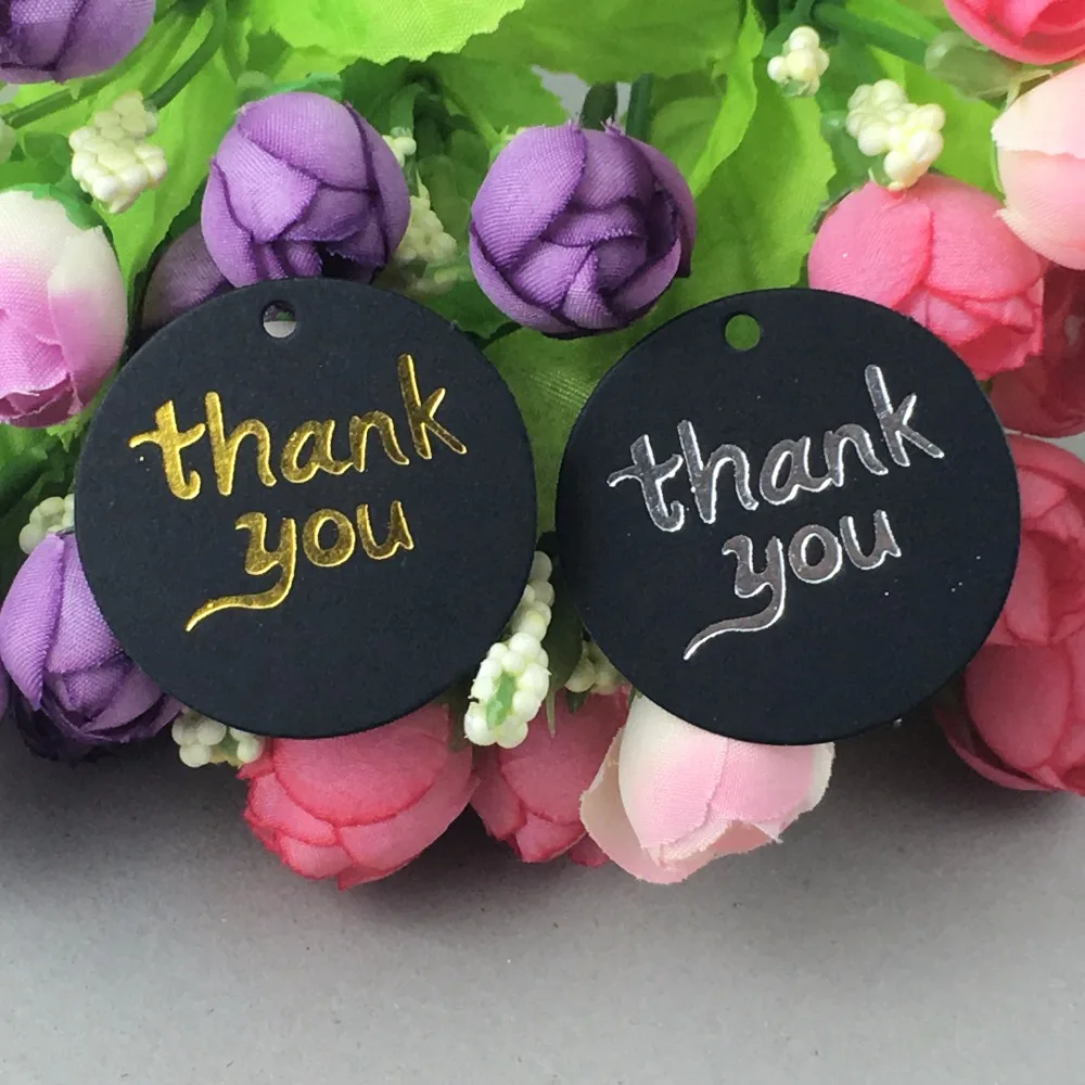 200 шт./лот подарочные бирки Thank you + шт. Круглые Крафт Упаковочные этикетки для