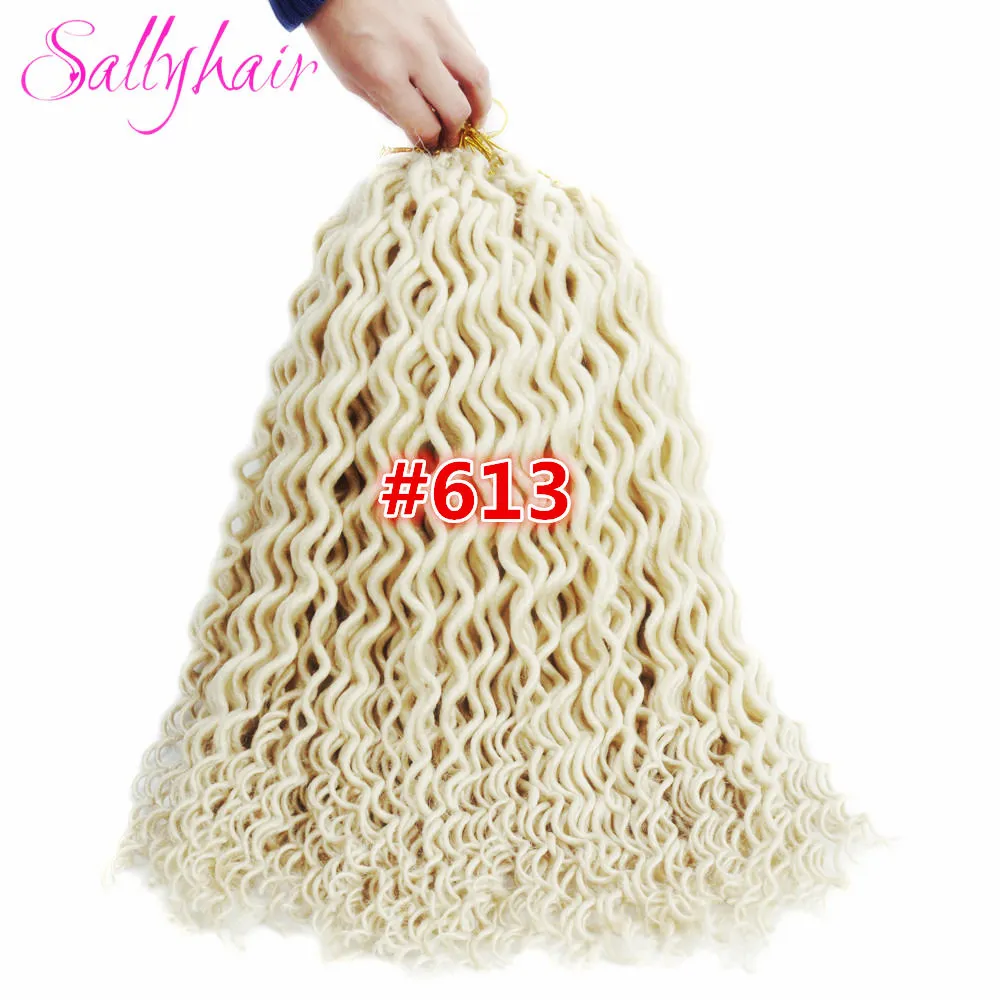 Sallyhair 24 18 дюймов американского африканского Faux locs CURLY, на крючках, косички, чёрный; коричневый синтетические косички, волосы для наращивания на самых лучших брендов - Цвет: #613