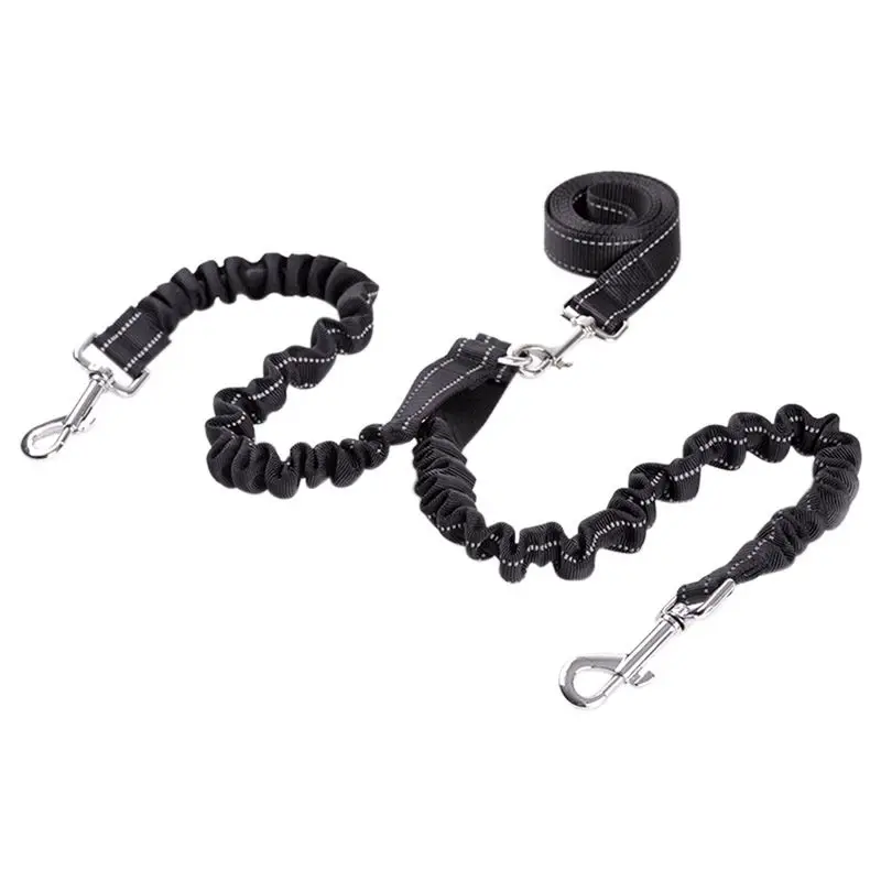 Hot Two 2 Way Dog Coupler Lead Leash Splitter Strong Nylon Twin Double Walk Bungeein Leashes