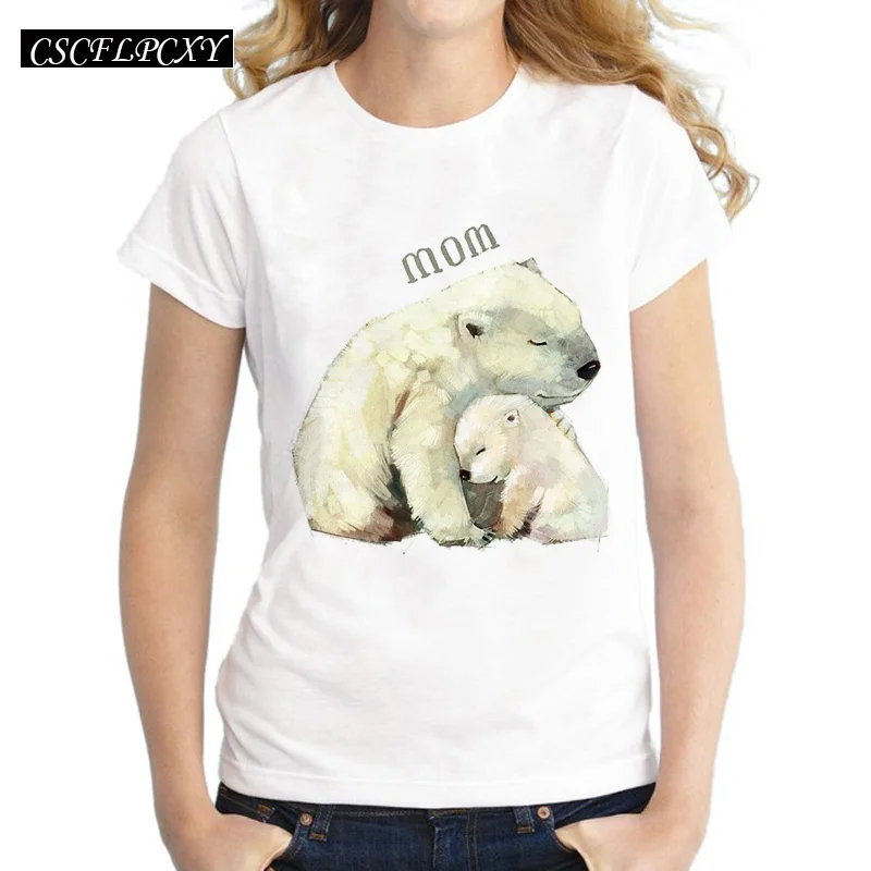 المتناثرة الباندا طباعة T قميص المرأة التي شيرت 2016 الصيف نمط قصيرة الأكمام السيدات قمم تي شيرت فام عارضة الأبيض المحملات الكرتون