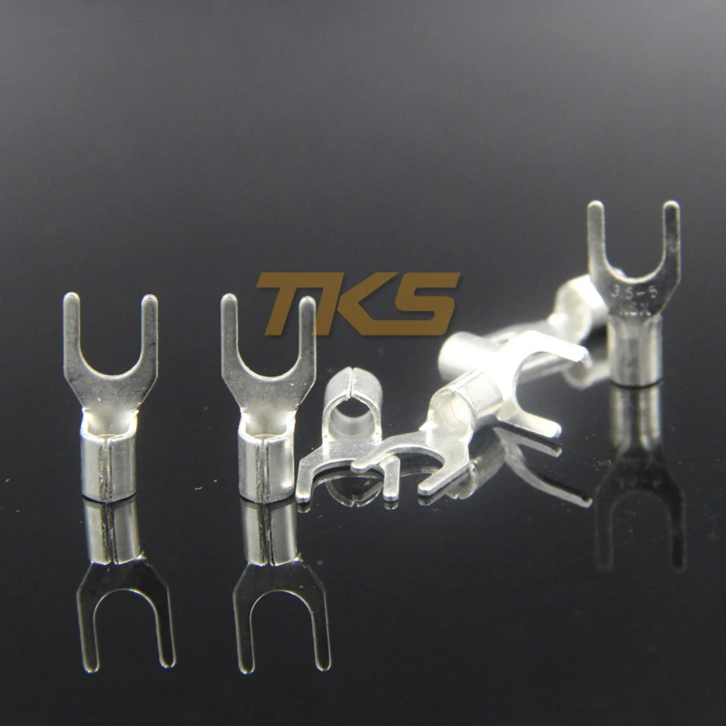 1/4 Gauge SNB S 5.5-6 Uninsulated Fork Spade Connectors for AWG 12 to 10 Wires | Обустройство дома