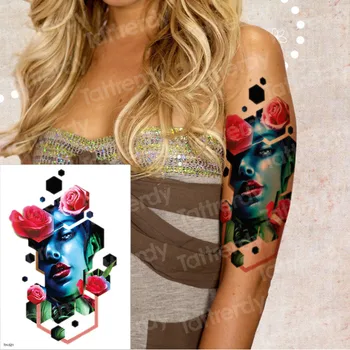 

temporary tattoo sleeves tattoo geisha zombie tattoos body art arm tattoo sticker women skull tatoo rose fashion water tatto men
