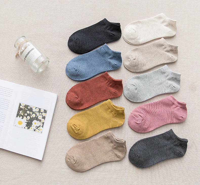 

5 pairs Women's sports socks and ankle socks New style spring summer Harajuku Leisure College Style Socks Chaussette Sokken