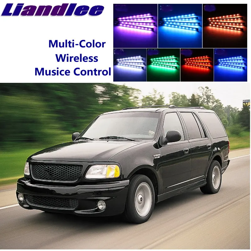 LiandLee Car Glow Interior Floor Decorative Atmosphere Seats Accent Ambient Neon light For For Ford Expedition