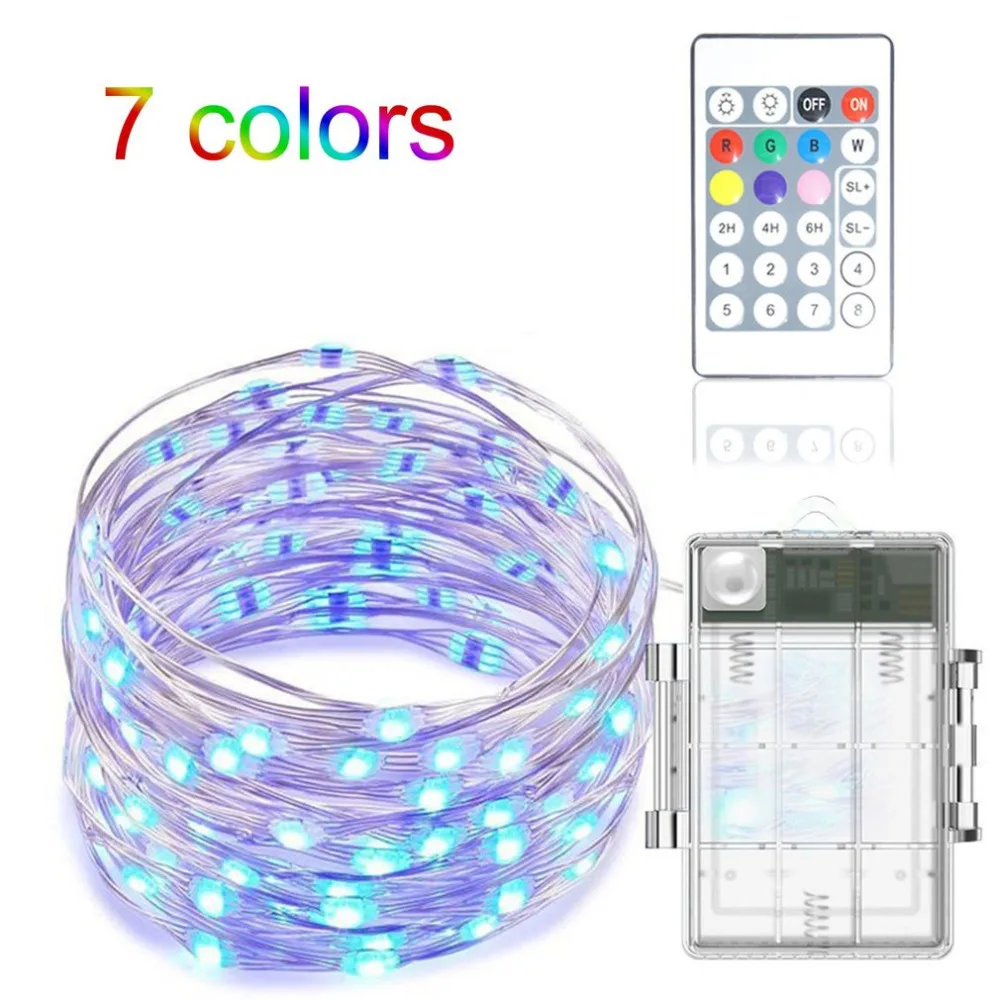 

Colorful Remote Control Waterproof 50LED String Light Outdoor Party Wedding Xmas Garland Tree Decoration Fairy Light