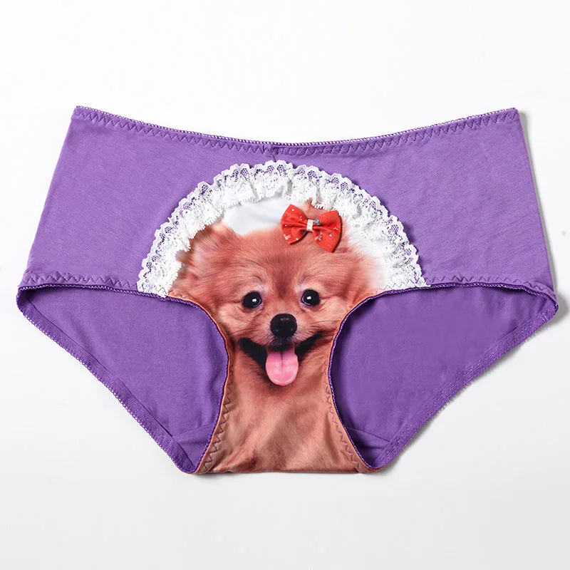 2015 High Quality Modal Female 3d Dog Panties Women Lace Panties