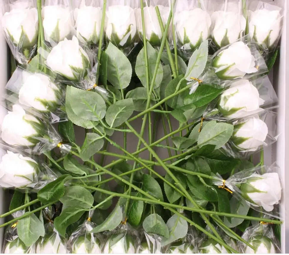 K15323 моделирование искусственное многослойное мыло букет розы Цветочная композиция Свадебные Декоративные ароматные День Святого Валентина подарок на день рождения - Цвет: white