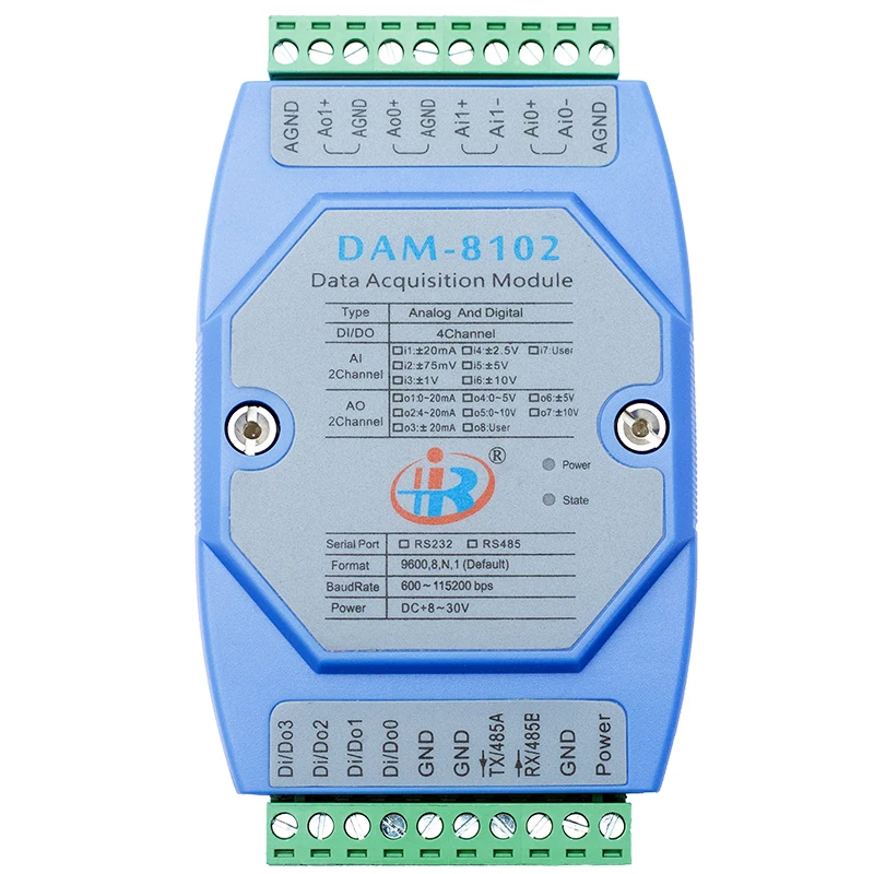 

DAM8102 Hybrid Analog Digital Input and Output Module Modbus-RTU Voltage and Current Converter
