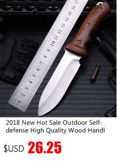 Высокой твердости уличный охотничий нож самообороны пустыни выживания кемпинга деревянной ручкой военные ножи