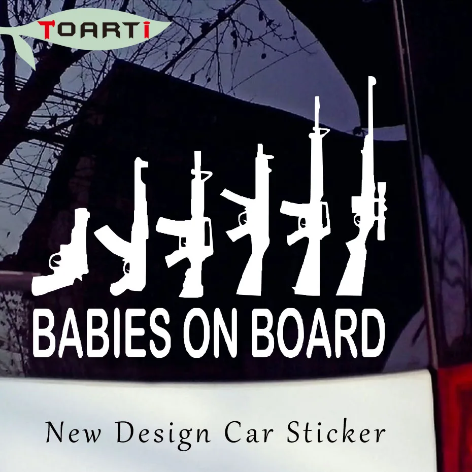 Bayi Di Papan Pistol Keluarga Vinyl Decal Sticker Mobil Kaca Jendela