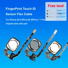 Сенсорный датчик отпечатков пальцев гибкий кабель для iPhone 5S 6 6 Plus 6S 6S Plus 7 7 Plus Кнопка возврата домой отпечатков пальцев Touch ID