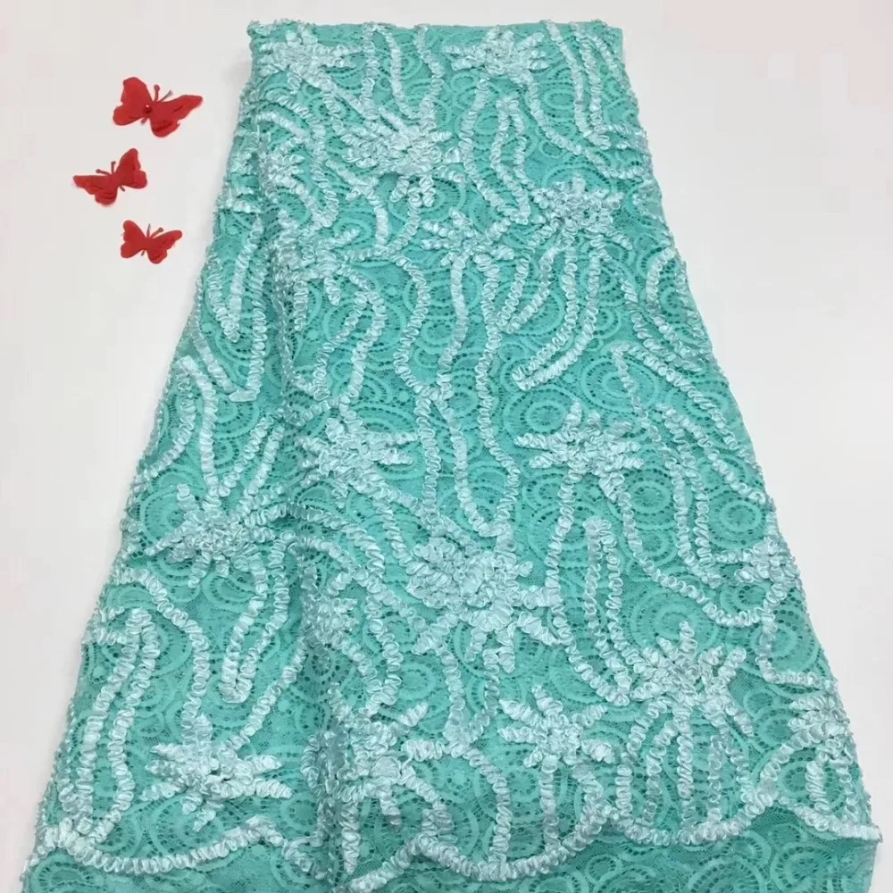 

Free shipping 5 yards high quality French mesh lace fabric with embroidey for making beautiful gown!ZDP103