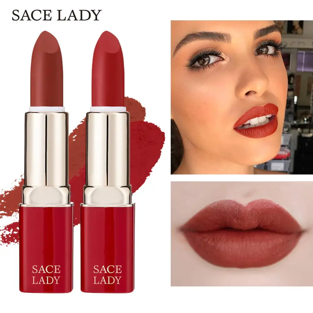 

SACE LADY Matte Lipstick Waterproof Makeup 12 Colors Nude Lip Stick Make Up Long Lasting Red Mate Lip Beauty Sexy Cosmetic