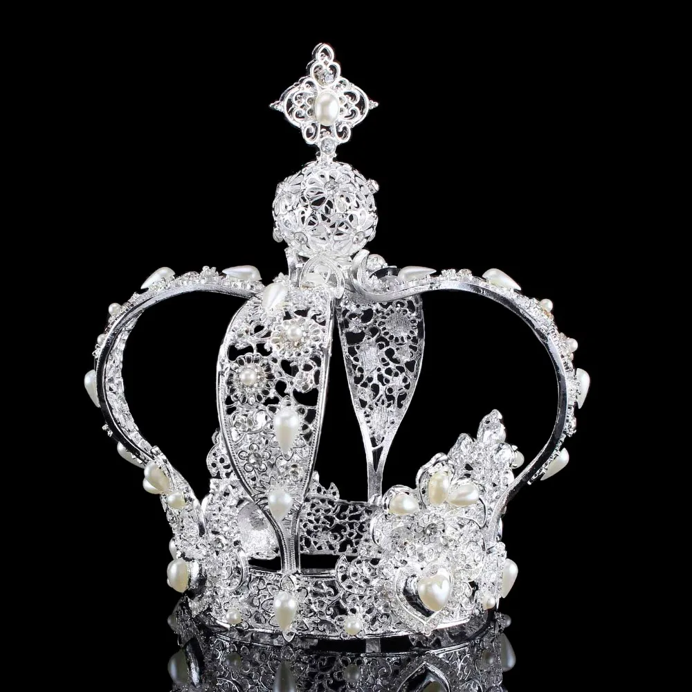 

High Quality Luxury Baroque Styles Vintage Wedding Bridal Gold Cross Star Crown Tiara Queen Crown Party Headband Jewelry
