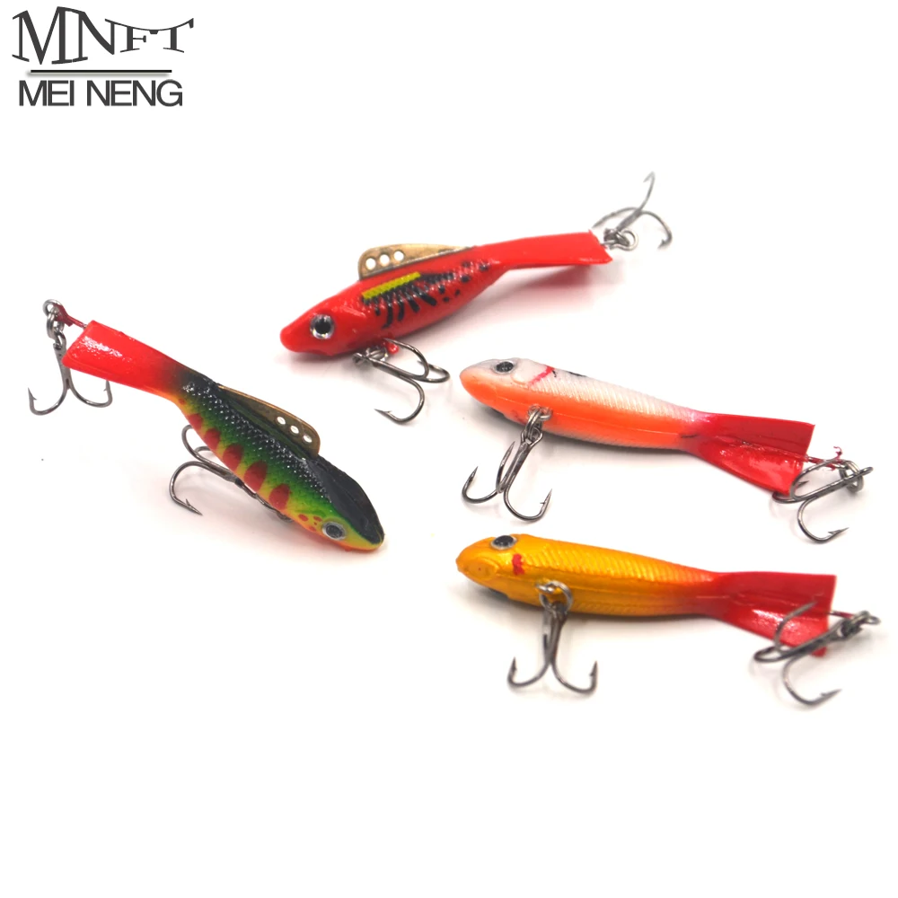  MNFT 1Pcs Winter Ice Fishing Hard Bait Fishing Lure Soft Lead Fish Swim Baits Salmon Treble Hook