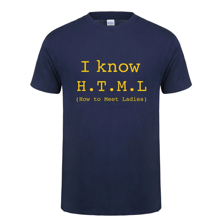 Я знаю, HTML, как познакомиться, женская футболка, мужская летняя Стильная хлопковая футболка с коротким рукавом, забавная футболка, Camisetas Hombre, OT-841
