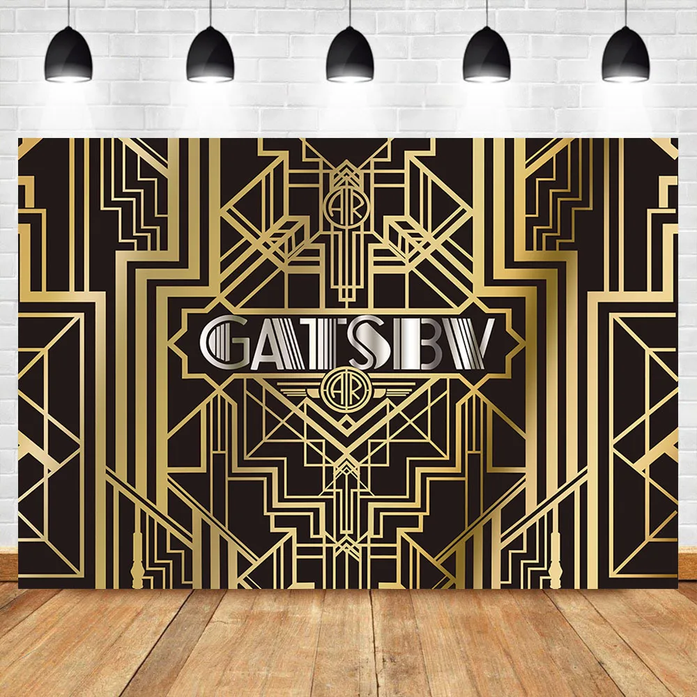 

NeoBack Gatsby Backdrop 1920s Retro Party Background Photography Vinyl Gatsby Theme Birthday Party Banner Photography Backdrops