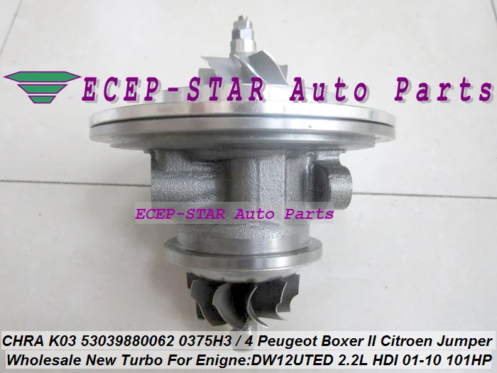 Бесплатная доставка турбокартридж CHRA K03 53039880062 9643350480 0375H3 для Peugeot Boxer Citroen Jumper 2001 10