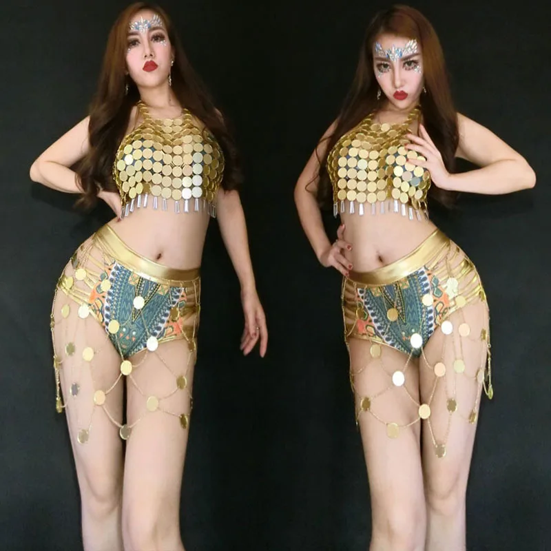 

Jazz Dance Costumes Bar Party Female DJDS Costume Sexy Openwork Sequin Set Gogo Performance Suit Stage Wear Women Adult DNV11554