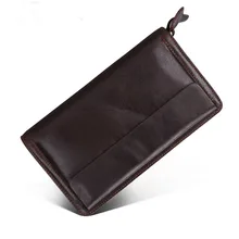 Large Capacity Genuine Leather Clutch Wallet Men Purse Double Zipper Male Leather Wristlet Handbag Wallet Long Phone Bag Clutch Large Capacity Genuine Leather Clutch Wallet Men Purse Double Zipper Male Leather Wristlet Handbag Wallet Long Phone Bag Clutch