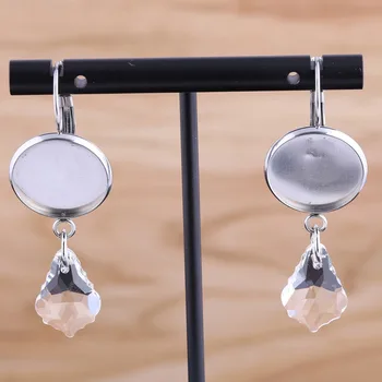 

reidgaller 3pairs stainless steel lever back earrings findings 16mm cabochon earring blanks diy base settings for jewelry