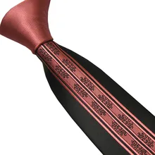 Мужские галстуки LAMMULIN индийский красный Узел контрастный черный с индианьорским Пейсли вертикальные полосы шейный платок из микрофибры обтягивающий галстук 6 см