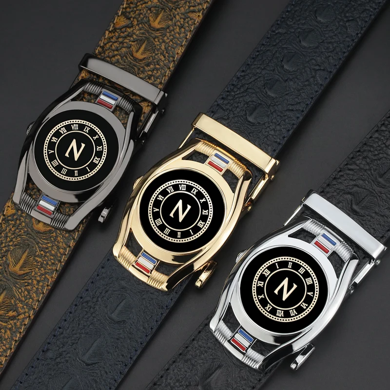 

High Quality Z letter belts men Crocodile Grain designer Waist Strap fashion luxury brand ceinture homme casual Automatic buckle