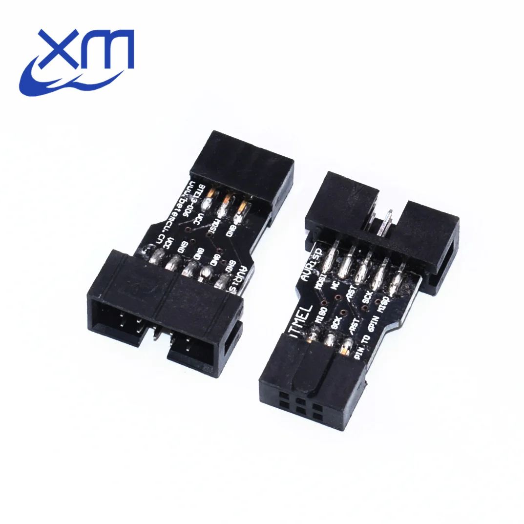 

1pcs 10 Pin to 6 Pin Adapter Board for AVRISP MKII USBASP STK500 High Quality H73