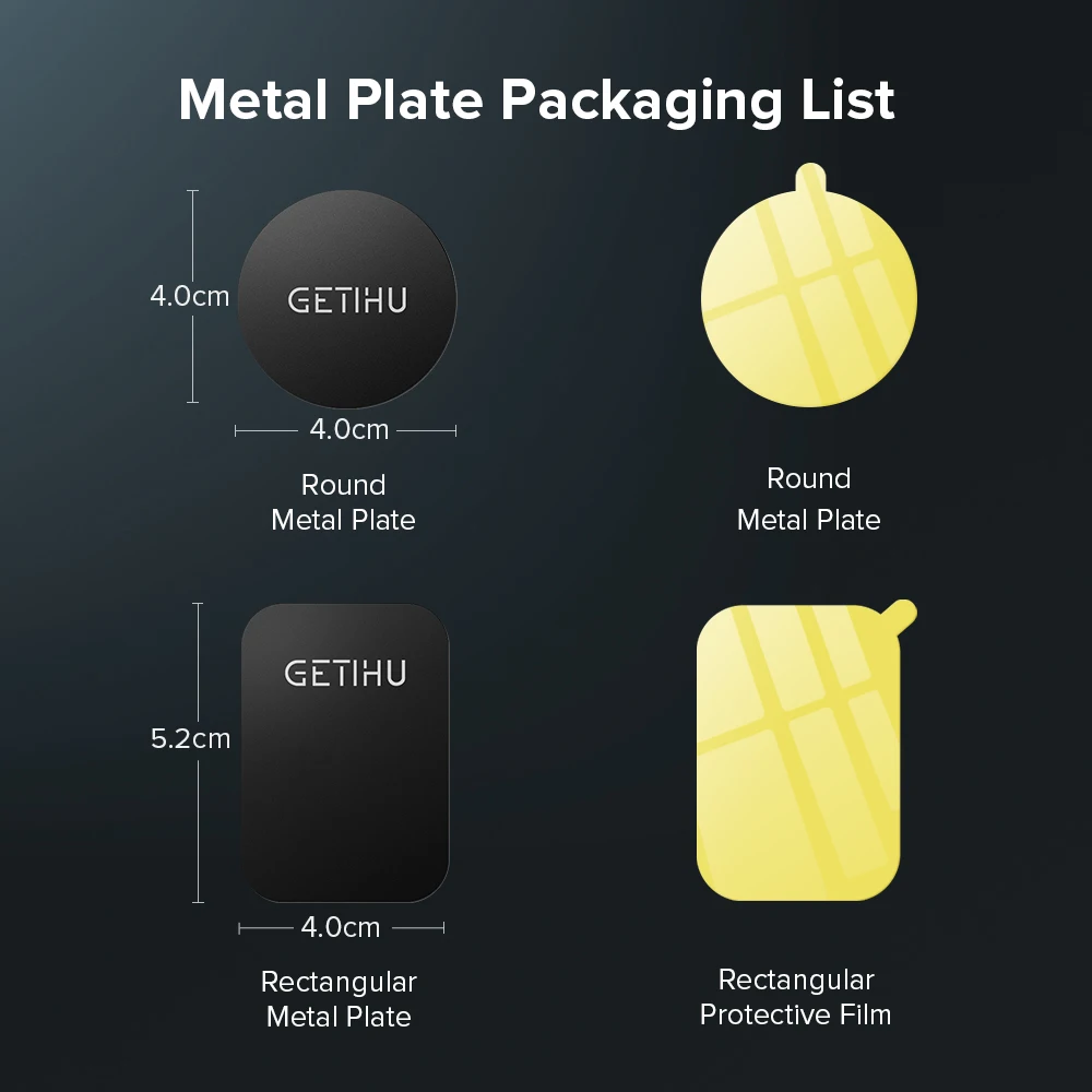 GETIHU, 3 комплекта, металлическая пластина для магнитного автомобильного держателя телефона, диск, железные листы для магнита, мобильного телефона, сотового телефона, смартфона, подставка для крепления
