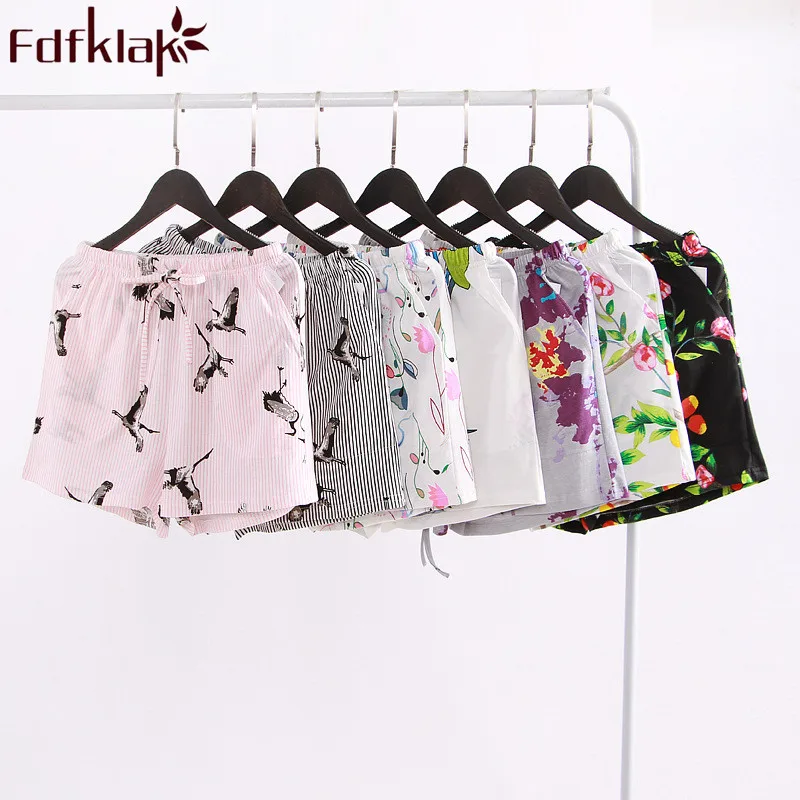 Короткие пижамные штаны Fdfklak летние хлопковые шорты для отдыха женская одежда