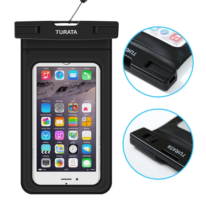 Turata IPX8 водонепроницаемый чехол для iPhone 4S 5 5S 6 6 S 7 Plus для samsung Galaxy S5 S6 S7 S8 Edge сумка для мобильного телефона до 6,0"