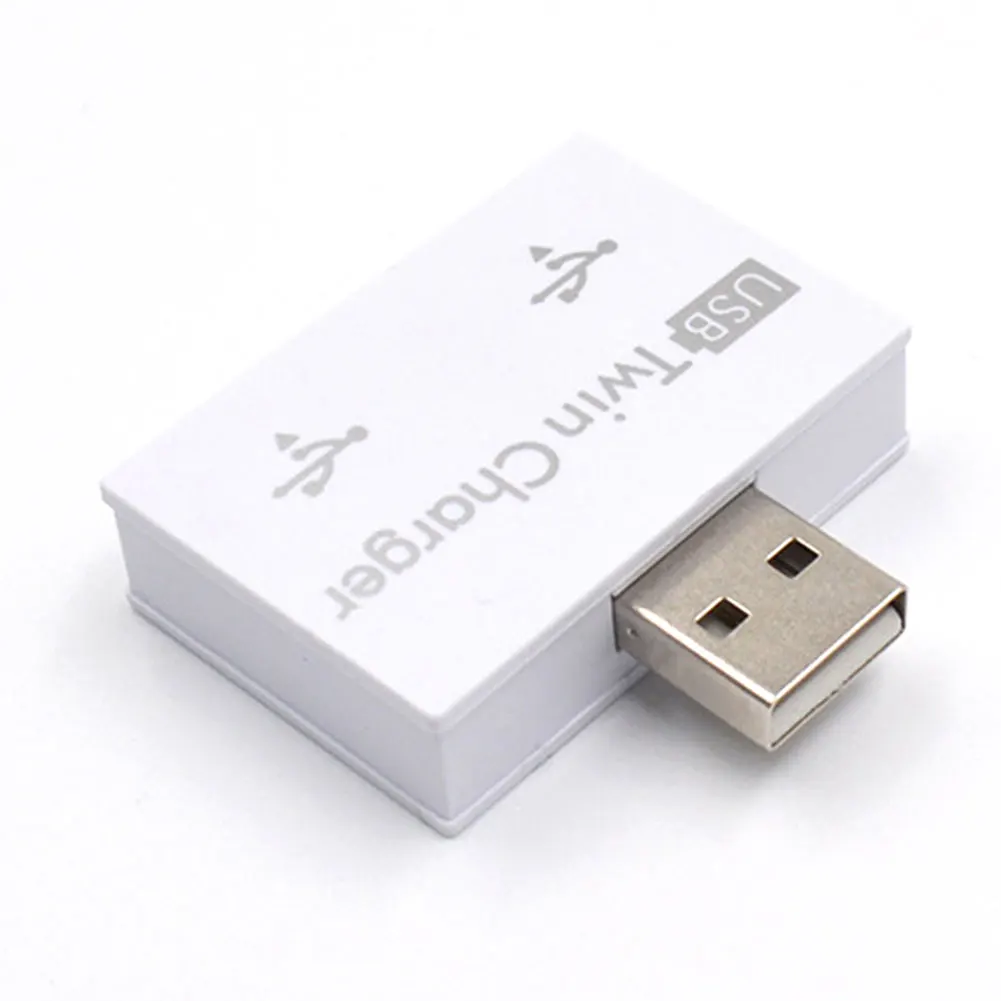2 порта двойное зарядное устройство стабильный Мини Профессиональный Разветвитель USB удлинитель концентратора практичный для телефона планшета Портативный Модный адаптер ABS - Цвет: white