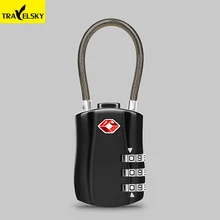 Free shipping 1pcs  travel luggage lock anti-theft lock TSA customs metal three layer password locks 4 colors 13324