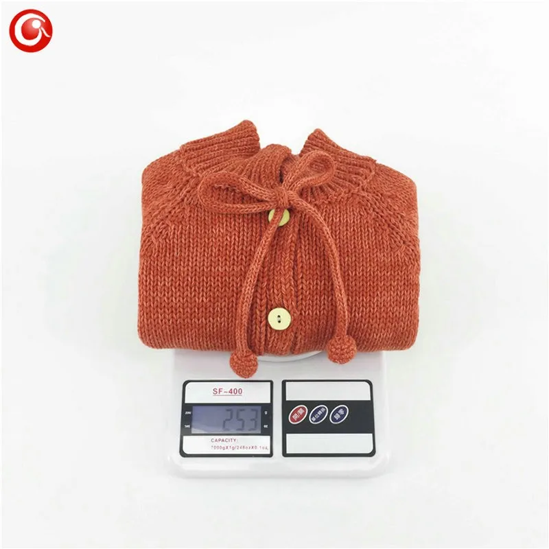 Children Girls Cardigan Orange Baby Boys Cotton Sweater Button Kids Warm Knitted Wear Clothes Crochet Coat Clothing 1-4Y (2)