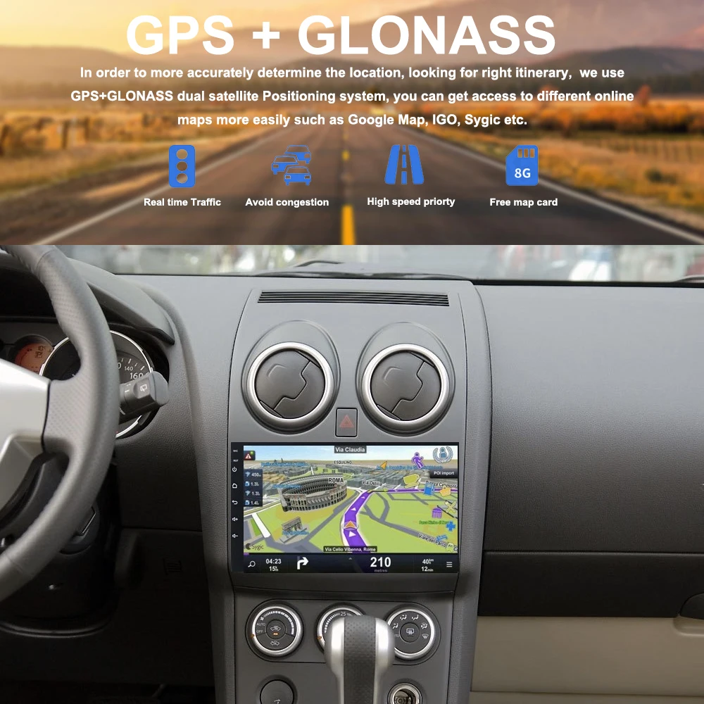 Автомобильный мультимедийный плеер 2 din Автомобильный Радио gps android для Nissan Qashqai Авто 2008 2009 2010 2011 2012 2013 " 2.5D ips картина