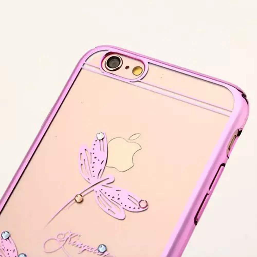 Кристалл телефон чехлы для iPhone 7 розовое золото Покрытие блеск ультра тонкий Ясно