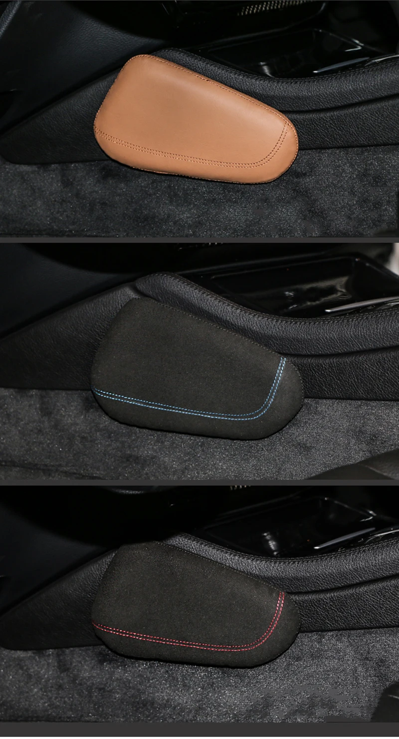 SRXTZM для BMW Mercedes Audi Volkswagen Ford Focus автомобильные аксессуары Renault внутренняя Кожаная подушка для ног наколенник автомобильный Стайлинг